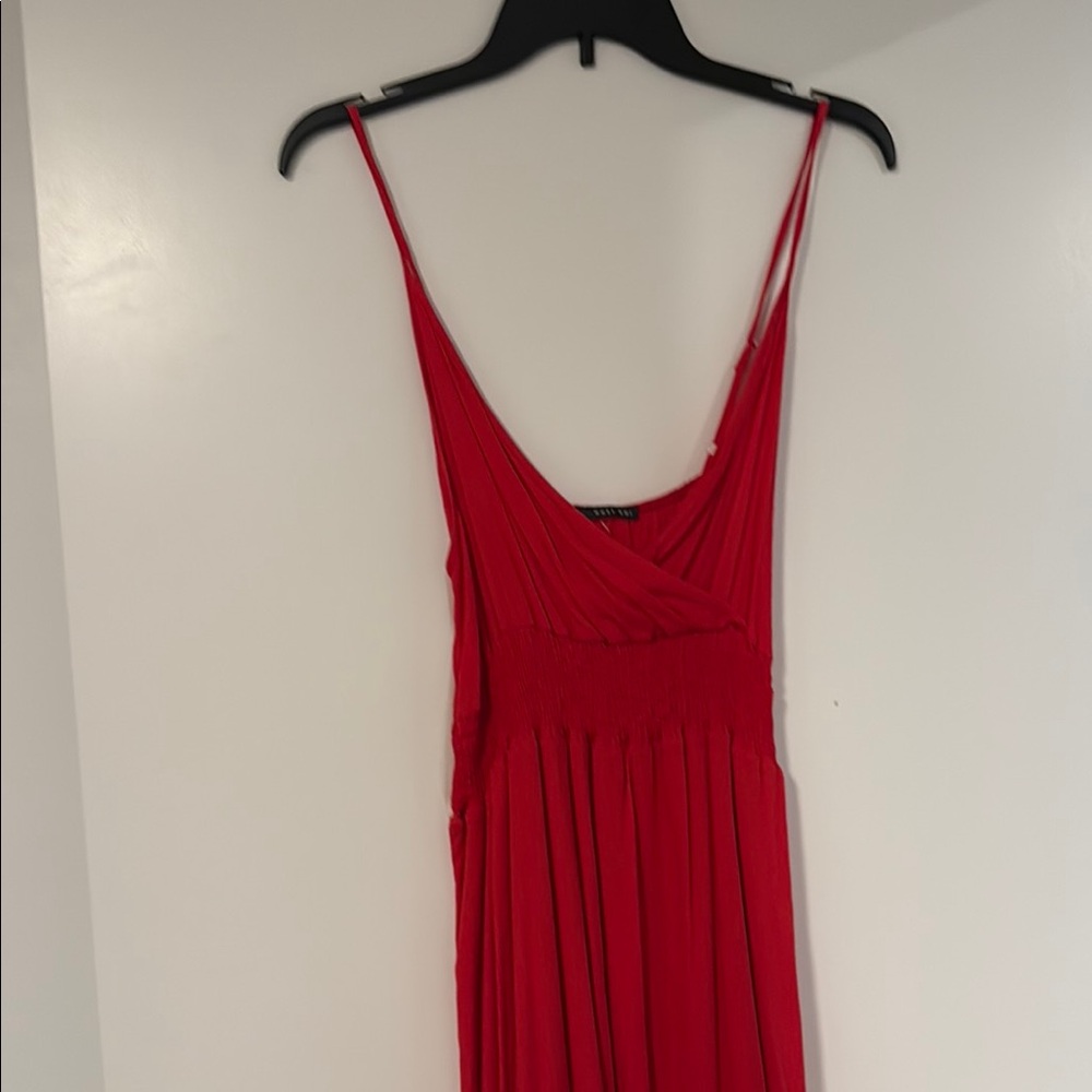 West Kei Red Pleated Cocktail Sundress